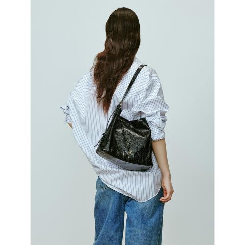 avalea葳里 頭層做舊油蠟牛皮大容量托特包 復古單肩斜挎包C377