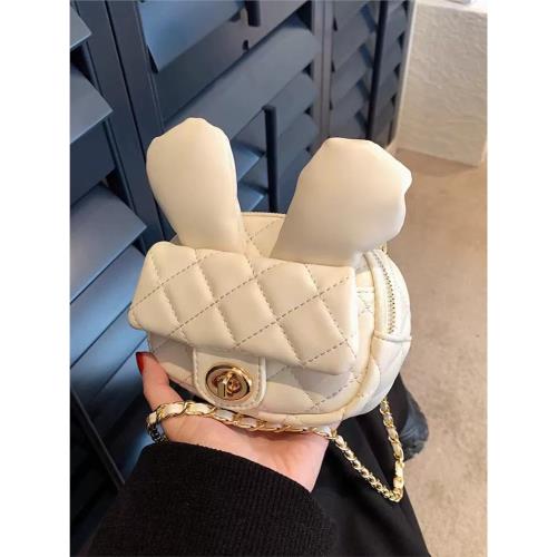 高級感迷你小包包女2025新款小眾菱格鏈條包可愛兔子斜挎包