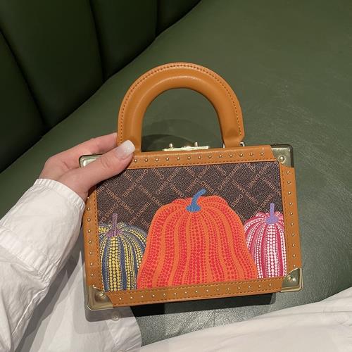 工廠直銷真皮快樂南瓜盒子包2025新款高定原創時尚手提單肩斜挎包