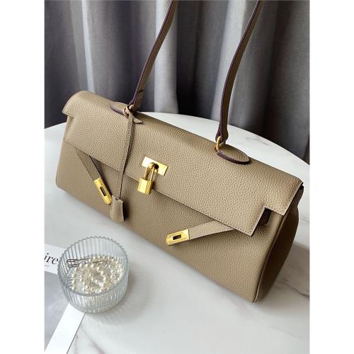 凱莉包女大容量包包女高級感真牛皮h包單肩上班通勤包鉑金腋下包