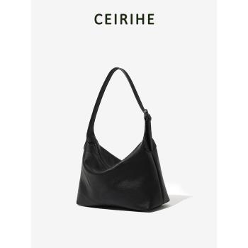 CEIRIHE植鞣胎牛皮休閑腋下包