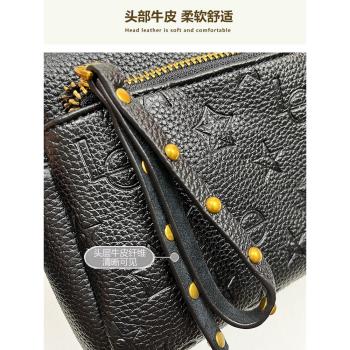 路易Le時尚真皮女包頭層牛皮斜挎包包女大容量通勤百搭單肩枕頭包
