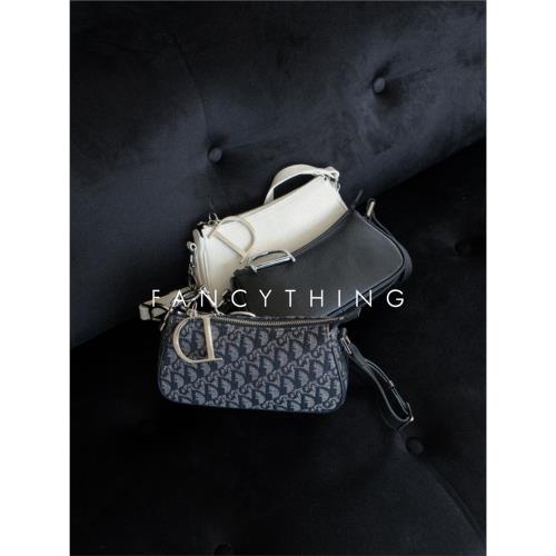 Fancything 巴黎法式vintage復古D扣女單肩包法棍包腋下包