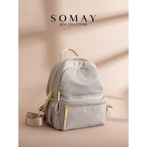 雙肩包包女2024新款秋冬百搭帆布包旅行小背包大容量學生書包女包