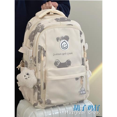 香港學生書包女日系高中生初中生大容量背包韓版復古簡約雙肩包男