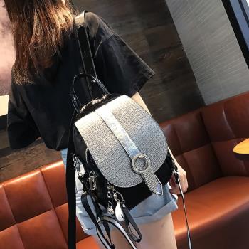 潮牌真皮女鑲鉆流蘇兩用雙肩包