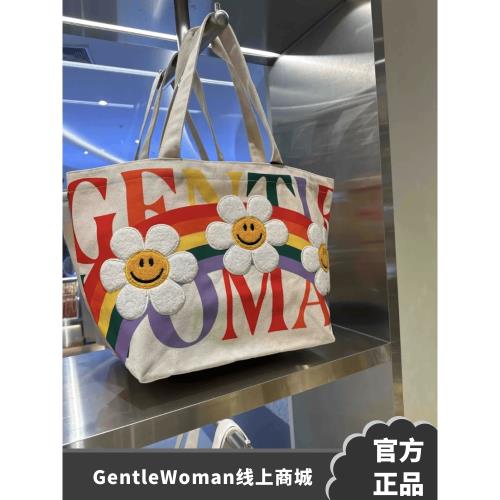 【官方正品】泰國GentleWoman彩虹植絨雛菊單肩通勤女帆布托特包