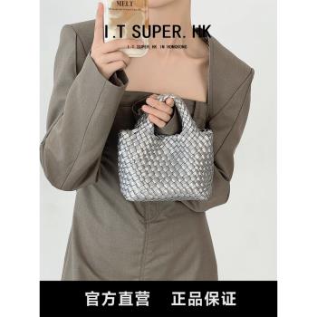 包包女真皮編織夏天迷你手拎小包
