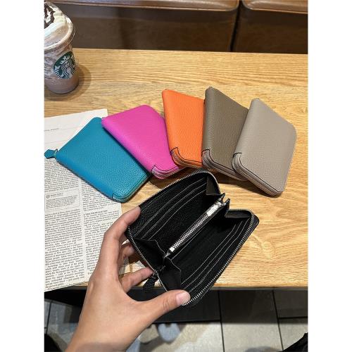 togo皮卡包女多卡位女士頭層牛皮卡片包真皮錢包大容量錢夾零錢包