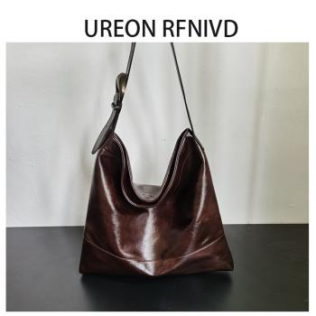 UREON RFNIVD真皮質感休閑托特包