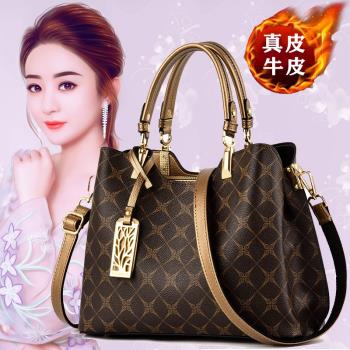 抖音大容量軟皮單肩手提女士包