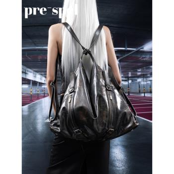 pre spel特大容量大號三角雙肩包 單肩斜挎雙肩三用真皮女包 新款