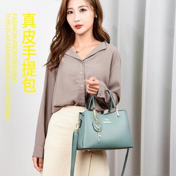 品牌真皮手提包女士包包2024新款中年女包媽媽包斜挎包手拎包牛皮