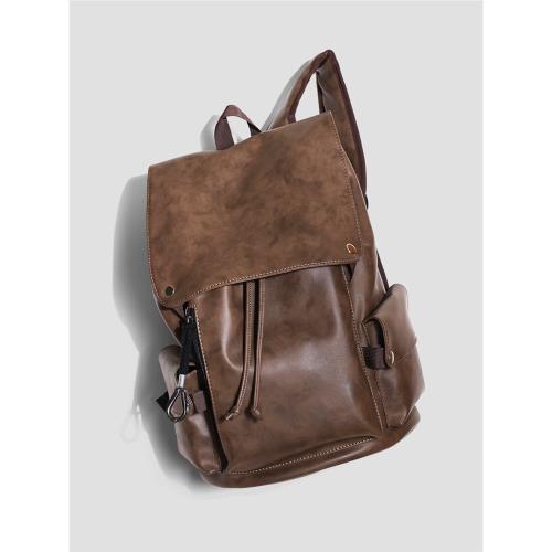 雙肩包男商務休閑旅行皮背包大容量簡約時尚潮牌防水電腦學生書包