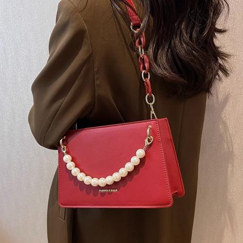 法國MKDA腋下包包女2024新款真皮鏈條結婚新娘包高級感單肩斜挎包