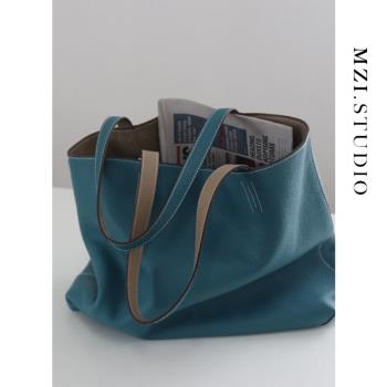 高定款全真皮雙面極簡tote購物袋