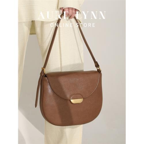 【李奧薇】人間劇場A23098真皮馬鞍包女牛皮通勤百搭單肩斜挎手提