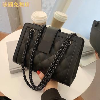 MkBM法國腋下百搭菱格真皮女包