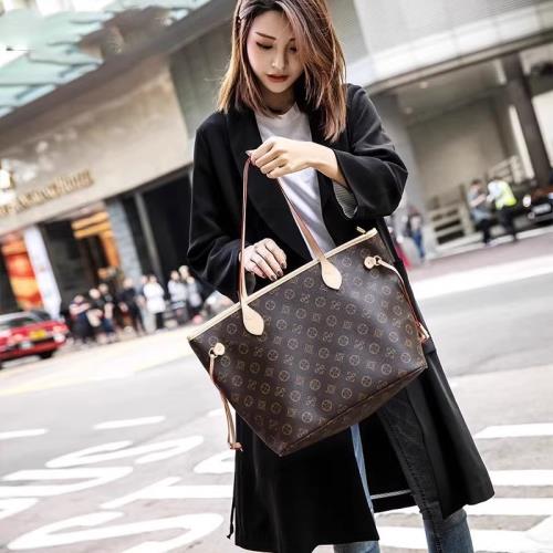 法國MK da印花托特包女2025新款真皮大容量手提包輕奢百搭單肩包