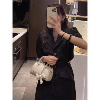 法國MK手提波士頓包女2024新款高階質感枕頭包百搭洋氣單肩斜挎包