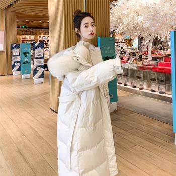 羽絨服女中長款2024年新款爆款洋氣時尚收腰修身超長過膝冬季外套