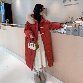 2024新款胖mm加加大韓版大碼減齡顯瘦過膝長款寬松羽絨服女大碼潮