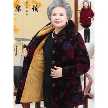 燈芯絨加厚媽媽棉服老太太奶奶裝