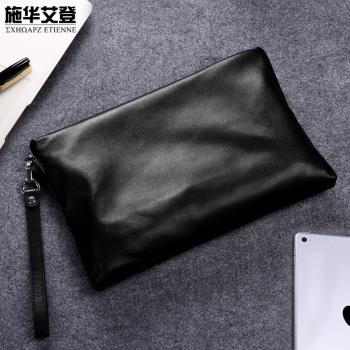 2023新款手包男真皮男士大容量手拿包商務休閑手抓信封包軟皮牛皮
