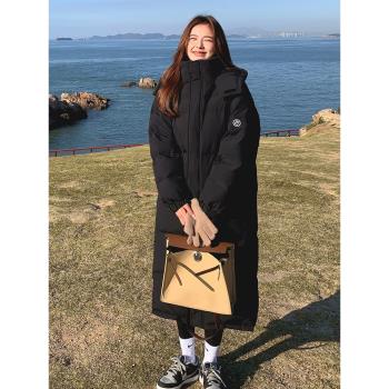 中長款過膝外套韓系連帽羽絨棉服
