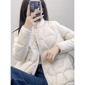 小香風短款立領時髦輕薄羽絨服