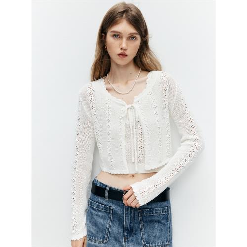 甜妹重工針織開衫吊帶背心鉤花