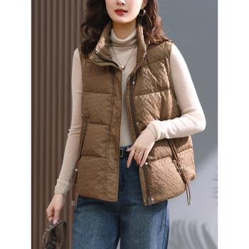 羽絨服馬甲女2024年新款冬季外穿時尚洋氣背心小個子爆款馬夾外套