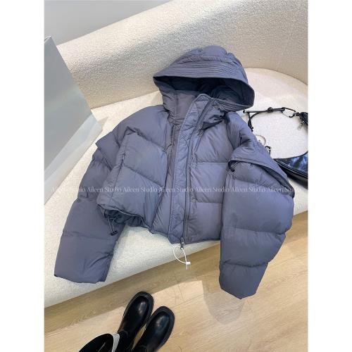 短款羽絨服女2031冬裝新款韓國東大門設計感連帽加厚90白鴨絨外套