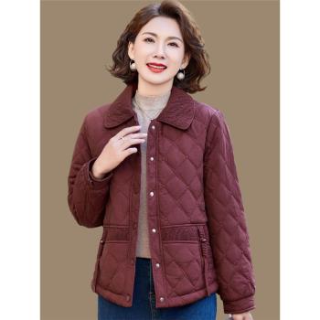 中老年媽媽冬裝羽絨棉服百搭40歲50短款棉衣女小個子洋氣秋冬外套