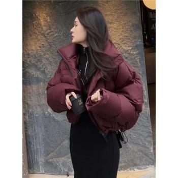 歐洲站撿漏短款立領外套羽絨服