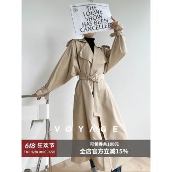 QCEO原創蝙蝠袖高腰長款風衣外套
