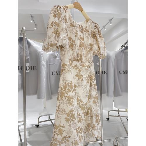 UMOOIE 優雅小迷人天絲印花裙