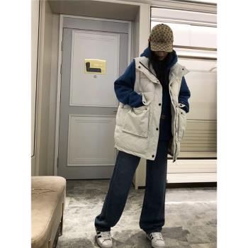 冬季韓版寬松加厚大口袋羽絨馬甲