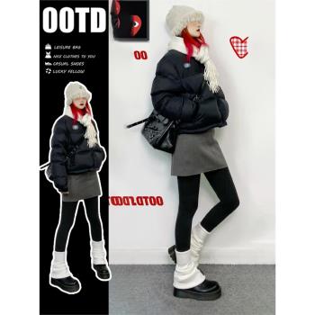 黑色短款獨特超好看外套羽絨棉服