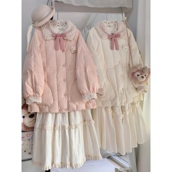 神仙club羊羔毛中長款洋氣羽絨服
