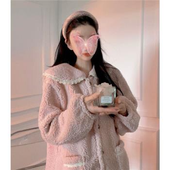 女珊瑚絨甜美可愛公主風減齡睡衣
