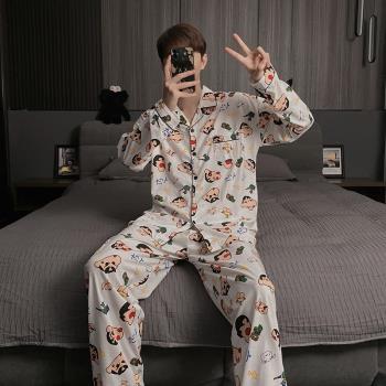 蠟筆小新純棉卡通情侶女夏天睡衣