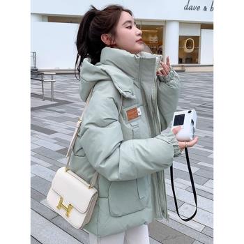 初中生羽絨服女冬季小個子2024新款高中學生寬松加厚少女棉衣外套