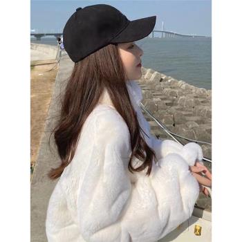小香風立領兔毛短款韓版上衣外套
