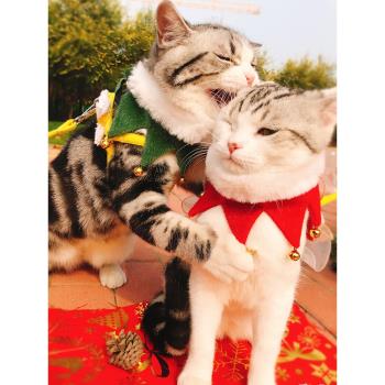 狗狗圍巾平安夜聖誕節日元旦圍脖鈴鐺過年新年貓咪寵物口水巾裝飾