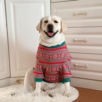 狗狗衣服大型犬拉布拉多金毛聖誕喜慶衣服新年保暖衣服網紅狗狗衣