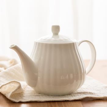 創意大號帶過濾白瓷茶具咖啡壺