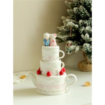 hello kitty情侶結婚禮物茶壺
