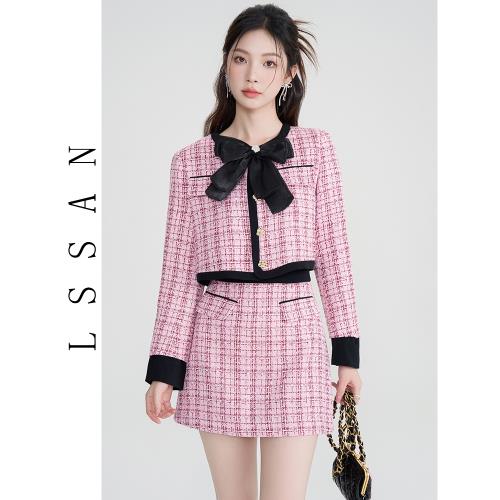 梨十三法式富家千金高級感小香風套裝裙兩件套女秋名媛高端小洋裝