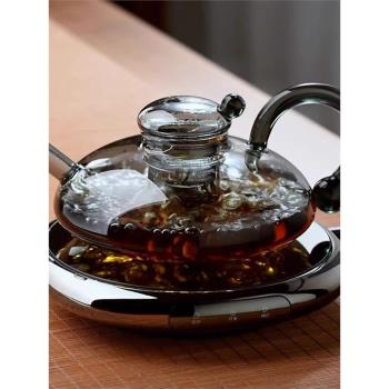 泡茶鼠尾壺耐高溫玻璃輕奢茶具煮茶器家用花茶水分離電陶爐燒水壺
